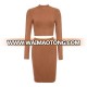 Girls Dresses Sexy High Collar Two Piece Winter Midi Dress